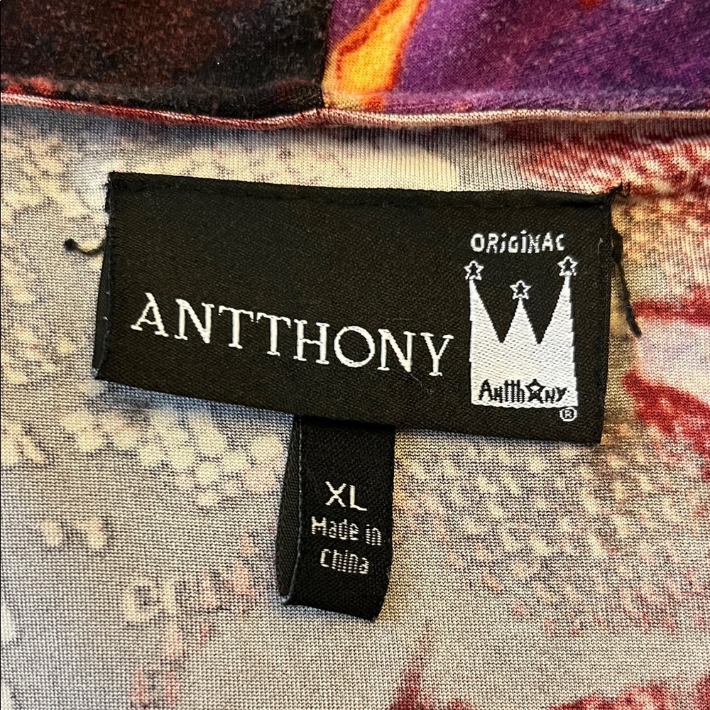 Antthony Multicolor Abstract Pattern Blouse Size … - image 4